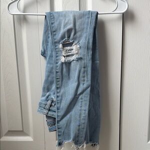 AE Pale Blue Ripped Skinny Jeans
